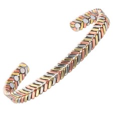Tri Color Pure Copper Magnetic Bracelet Energy Balance Arthritis Pain Relief RX