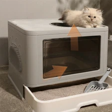 Deodorization Cat Litter Box Fully Enclosed Cat Potty Toilet with Rubbing Device