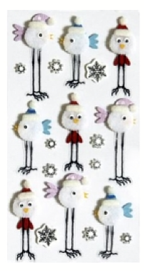 Christmas Birds - Artoz Artwork Self Adhesive 3D Embellishments 185500-256