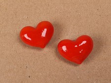 2x szklane klocki dekoracyjne serce czerwone z Wenecji Włochy ewentualnie szkło Murano love