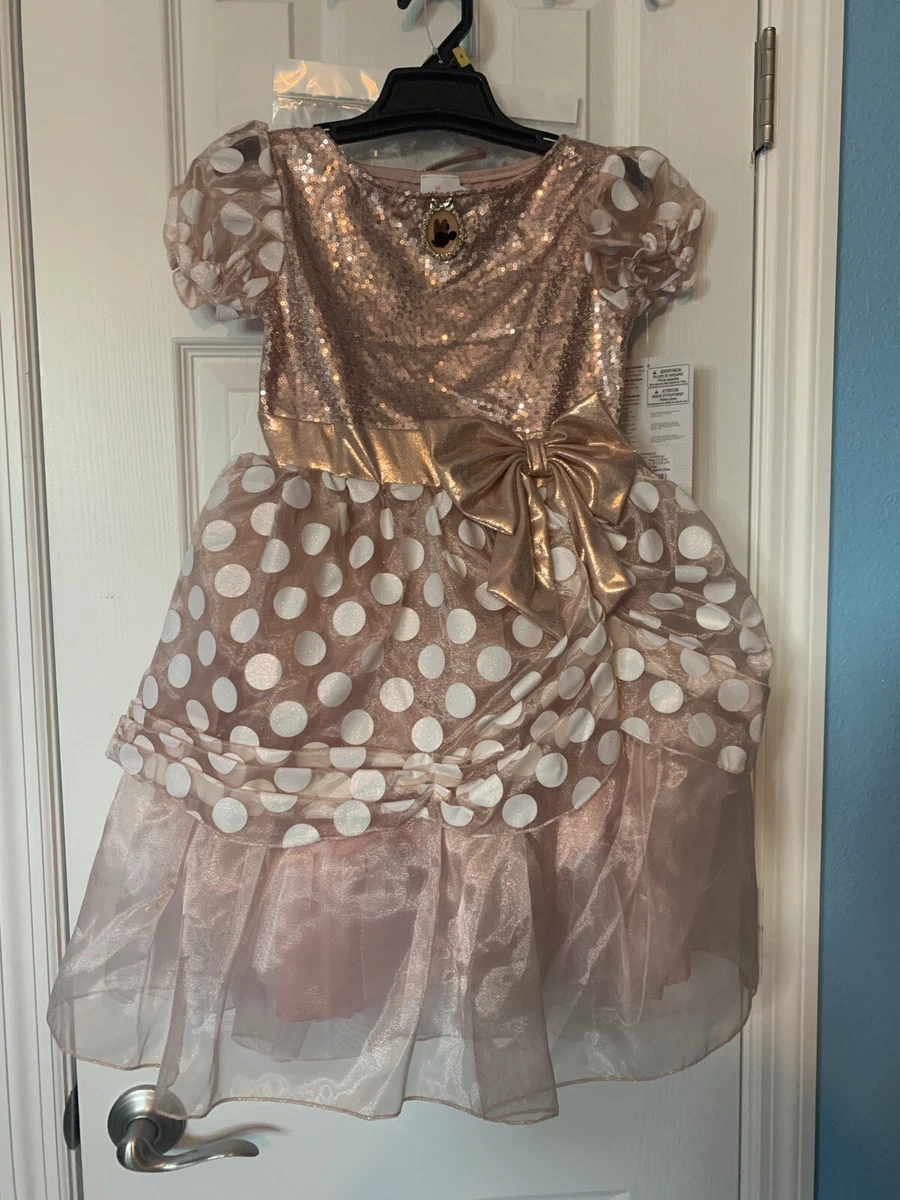 Minnie Mouse Rose Gold Deluxe Disney Fancy Dress Up Halloween