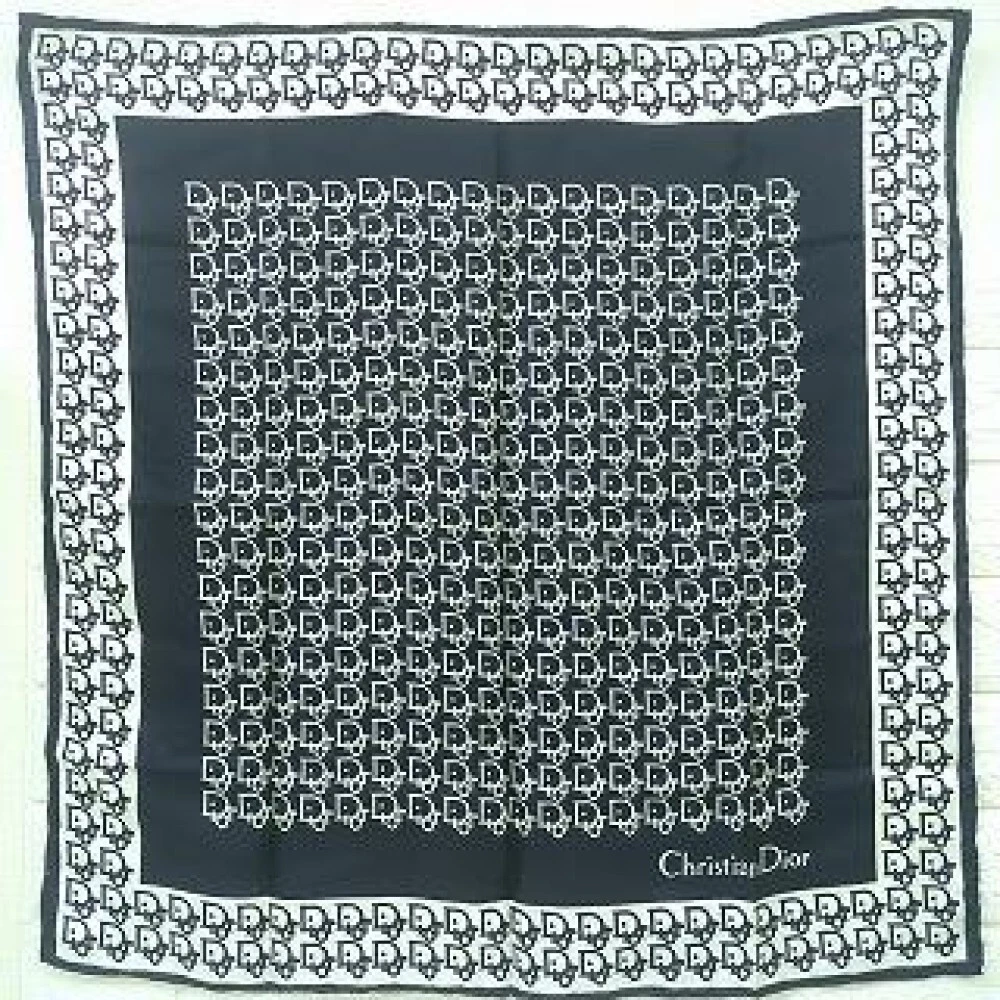 Christian Dior foulard soie carré trottx24 pouces soie marine 04670a