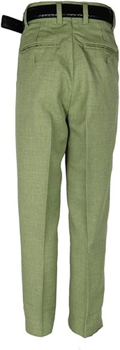 Boys Sage Dress Pant 2533-SAG Slacks Pleated with Black Belt Sizes 4 to 7 - Picture 3 of 3