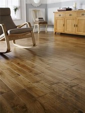 £38.99 Solid Oak Golden Hand scraped UV Lacquered Flooring 18x110mm Sample