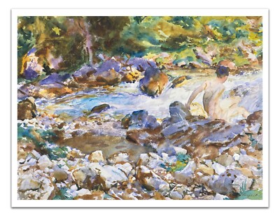 John Singer Sargent MOUNTAIN STREAM 1900s Vintage Painting 17x22'' Premium Print