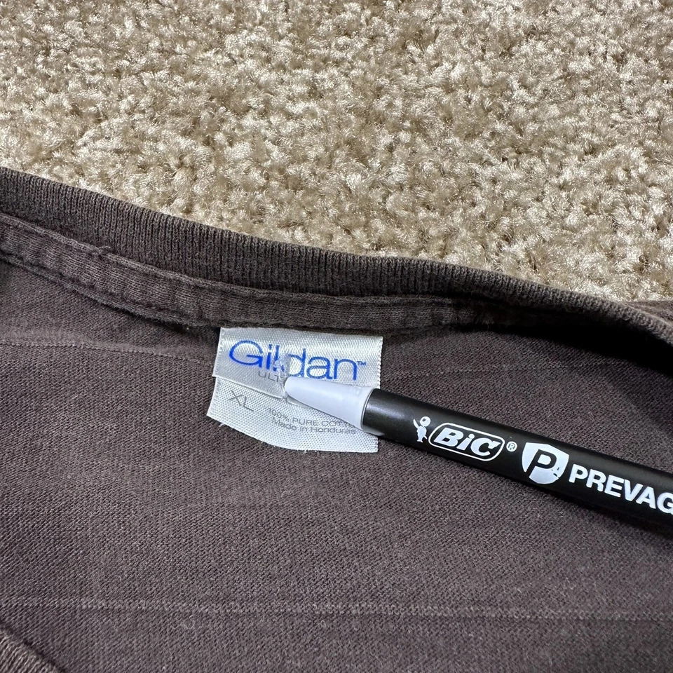 Винтажная Y2K шикарный леди коричневый женская футболка размер XL цветочный лист печати - Изображение 4 из 4