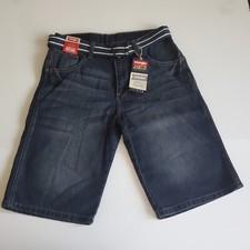 "New" Wrangler Boys Size 16 Regular Straight Denim Shorts Adjustable Waist Blue