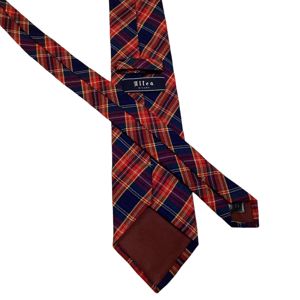 ALTEA MILANO Men's 100% Wool Necktie ITALY Designer PLAID Multi-Colored NEW - Image 3 of 3