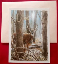 "Woodland Sentry Buck", (1) Leanin' Tree Birthday Card, New With (1) Envelope