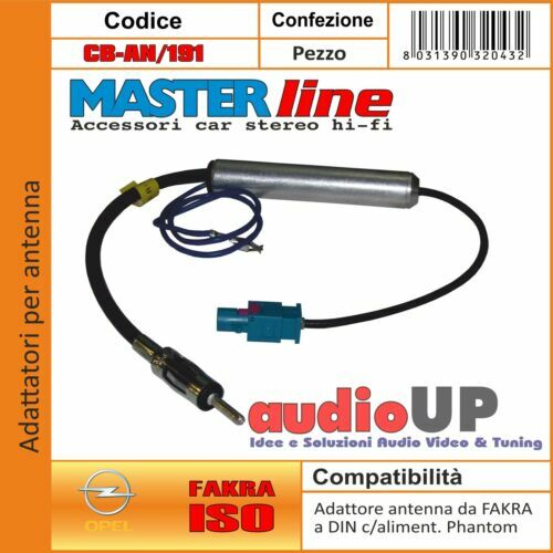 ADATTATORE ANTENNA DA 2 FAKRA A 1 DIN ALIMENTAZIONE PHANTOM 2005