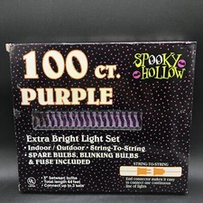 Halloween 100 String Mini Lights Extra Bright Purple Indoor Outdoor New Spooky