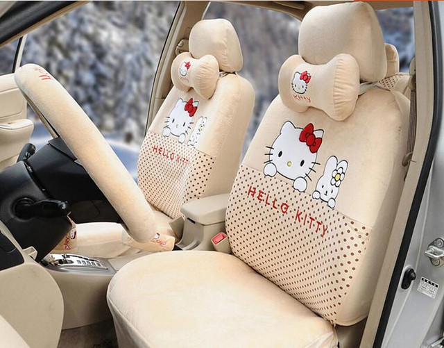 18pc plush universal hello kitty car seat covers Cushion Accessories