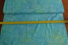 By 1/2 Yd Turquoise Green Yellow Tonga Batik, Timeless Treasures/B8433-REEF,P641