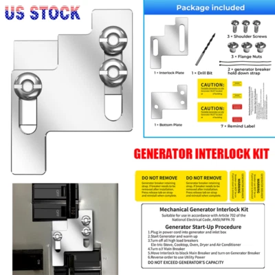 ZLYTOMORCYAL Generator Interlock Kit For GE 100 Amp Panel Main / Gen Breaker Panel US