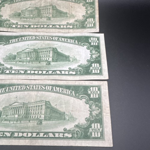 3 Light Green Seal 1934 Series D $10 Ten Dollar Bill - Picture 8 of 10