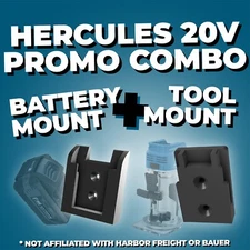 Hercules 20V - 5 Pack Tool Holder + 5 Pack Battery mounts - COMBO PROMO DEAL
