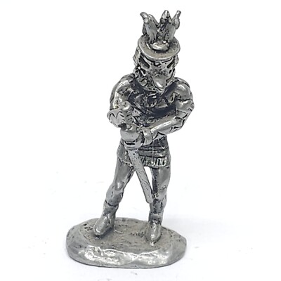 Vintage Medieval Fantasy Pewter Knight King Figure Warrior Miniature Knick Knack