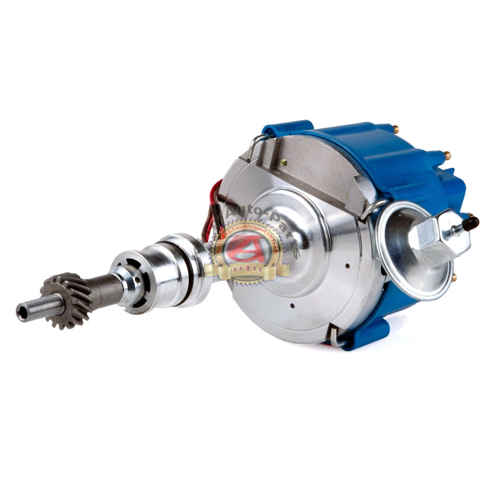 SBF Ford Small Block 260 289 302 HEI Ignition Blue Cap Distributor w/ 65K Coil Foto 2 de 4