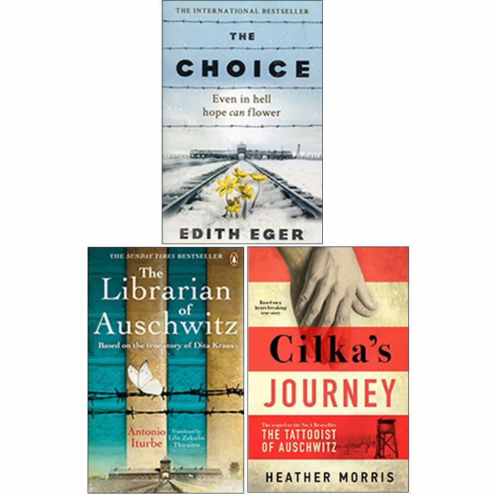 The Choice, The Librarian of Auschwitz, Cilka's Journey 3 Books Collection Set