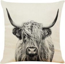 Highland Cow Pillow Cover  18 X 18 Inch Cow Home Decorative Pillows Cover  Lin...