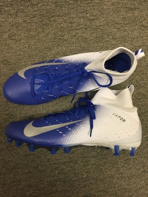 nike vapor cleats blue and white