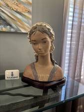 RARE VTG STUNNING LARGE LLADRO Little Girl Bust Sculpture #12024 RETIRED 15H.