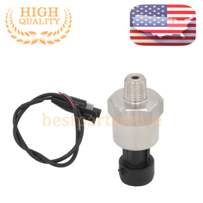 #ad Pressure Transducer Sender Sensor 100 Psi Stainless Steel For OilFuelAirWater $18.49