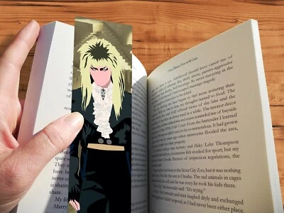 THE GEEK MONKEY Labyrinth Jareth Bookmark Gift Handmade Minimalist Style Geeky Cult Movie Art