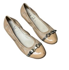 AGL ATTILIO GIUSTI LEOMBRUNI MONIKA CAP TOE BALLET FLAT Size 8.5 US. In Biege