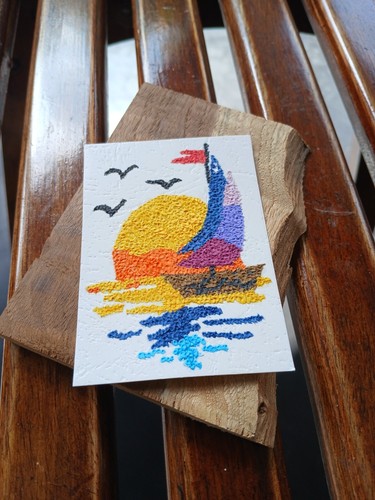 ACEO ATC Collage Beautiful scenery Trading Card / Art Tags original - Picture 2 of 6