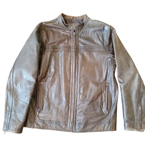 Merona Lederjacke Herren Gr. M braun butterweich gefüttert Taschen Hipster Biker