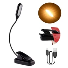 Rechargeable Light Mini LED Reading Book Light Flexible Easy Clip Lamp Portable