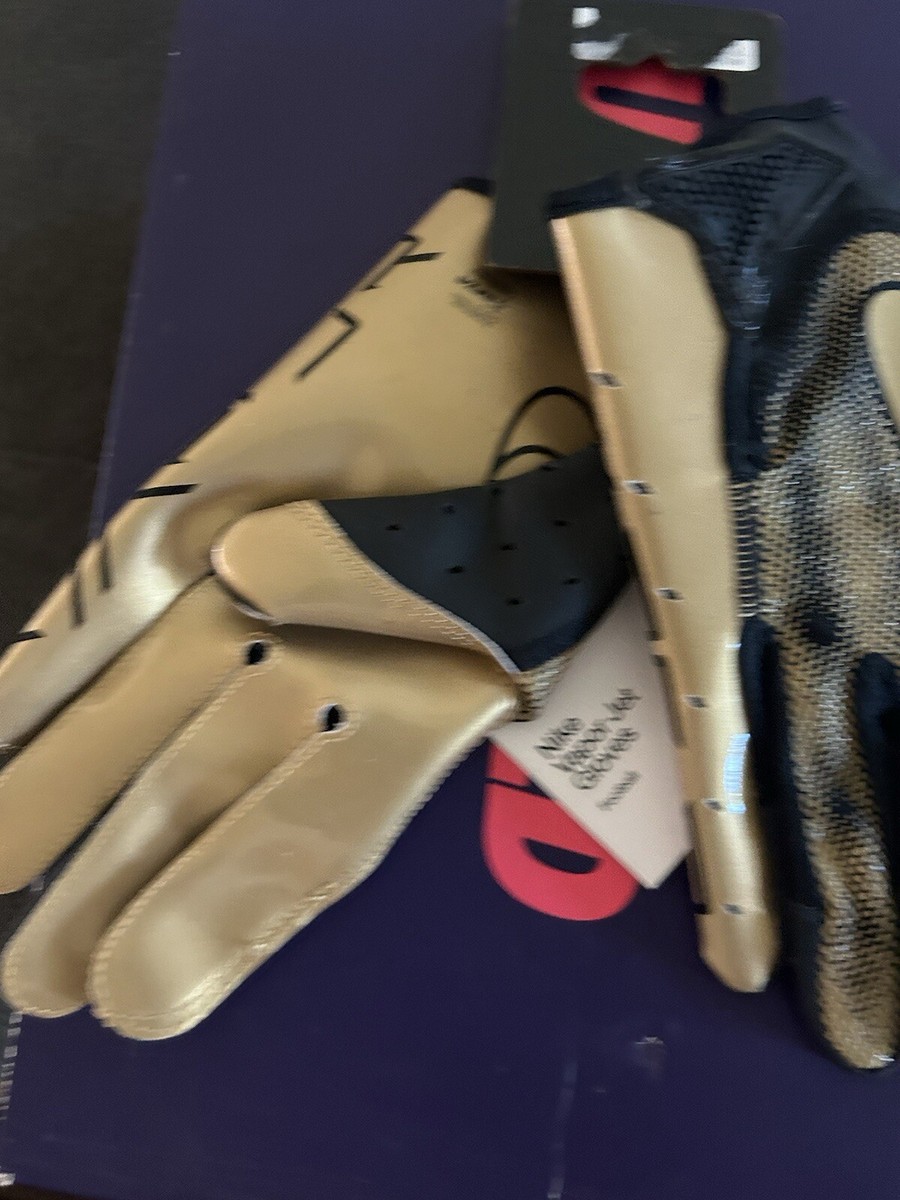 Nike Vapor Jet 7.0 Football Gloves Adult Mens Metallic Gold Black
