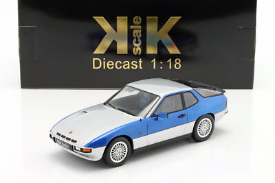 Porsche 924 Turbo Baujahr 1986 silber / blau 1:18 KK-Scale