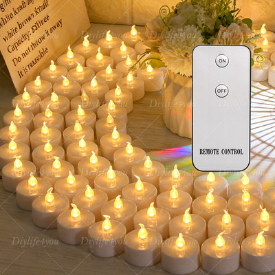 6/12/24PCS FLAMELESS LED Tea Lights Votive Candles FLICKERING W/ Remote Control