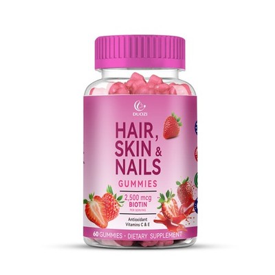 Duozi Hair, Skin & Nails Health Support Gummies Dietary Supplement (60 Count)