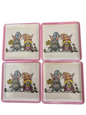 4 Plastic Easter Plates