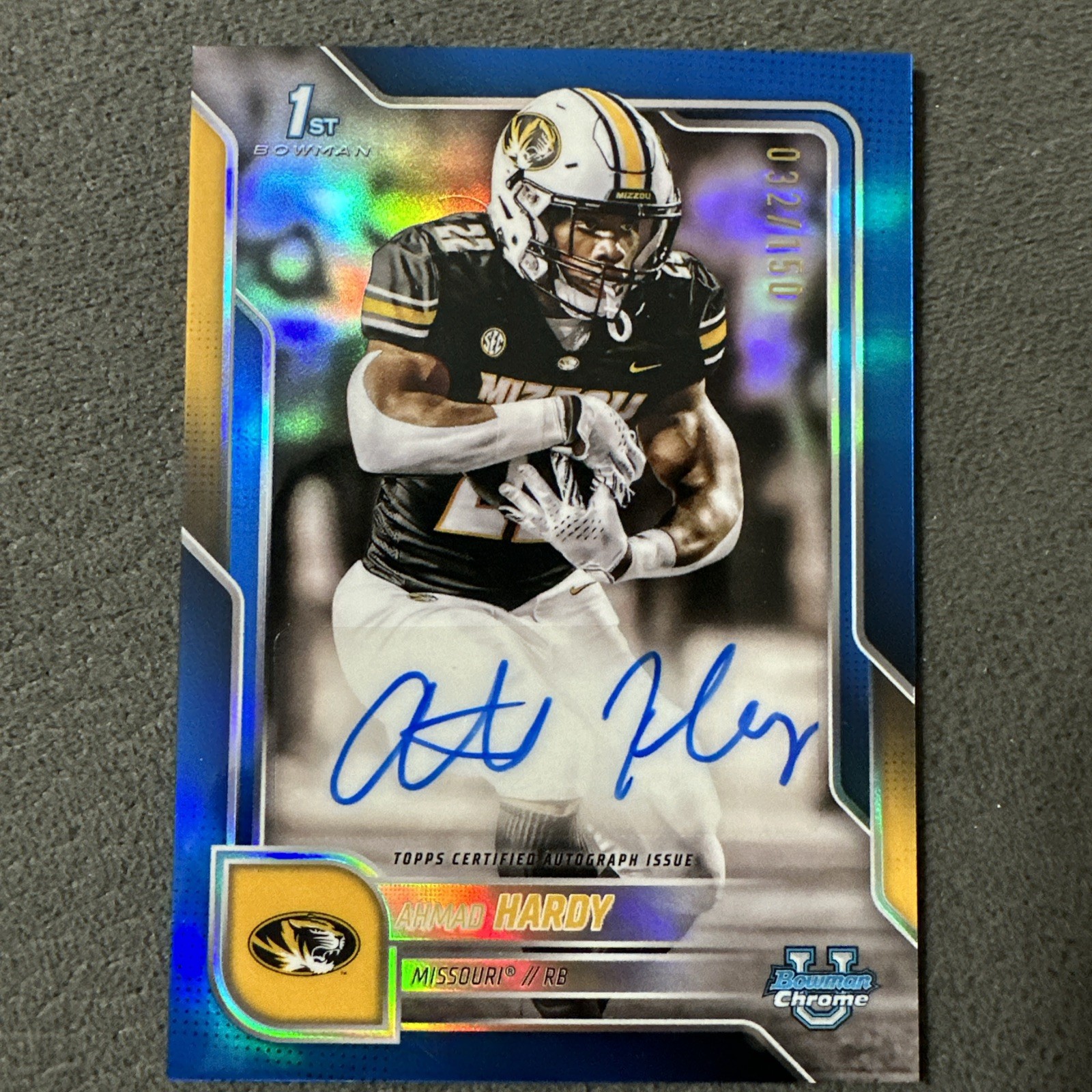 2025 Bowman Chrome U AHMAD HARDY 1st Bowman 🔥 Blue Refractor AUTO 🔥/150