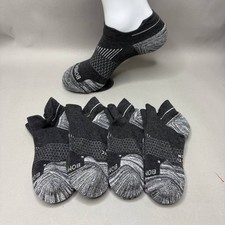 4 Pairs Bombas Running Ankle Socks Unisex Size S M L Black Cushion Heel Tab Pack