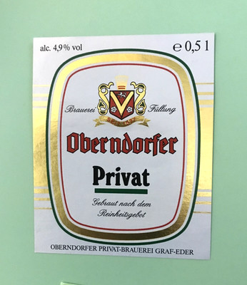 Old beer label-beer label, brewery GRAF-EDER, Oberndorf/BW #984#