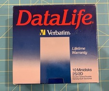 10 Verbatim Datalife 5.25 Floppy Disks 2S2D Double Sided Double Density New