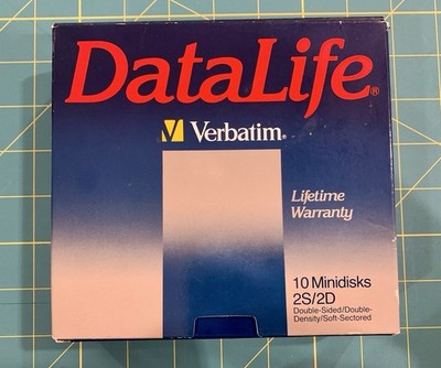 10 Verbatim Datalife 5.25  Floppy Disks 2S2D Double Sided Double Density New