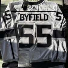 Quinton Byfield Signed White Adidas Aeroready Jersey AUTO Upper Deck UDA COA/Box