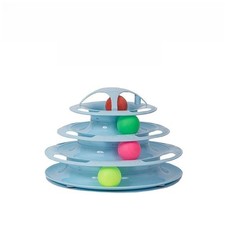 4-Tier Rotating Track Cat Toy Multi-Level Rolling Ball Tower for Indoor Cats