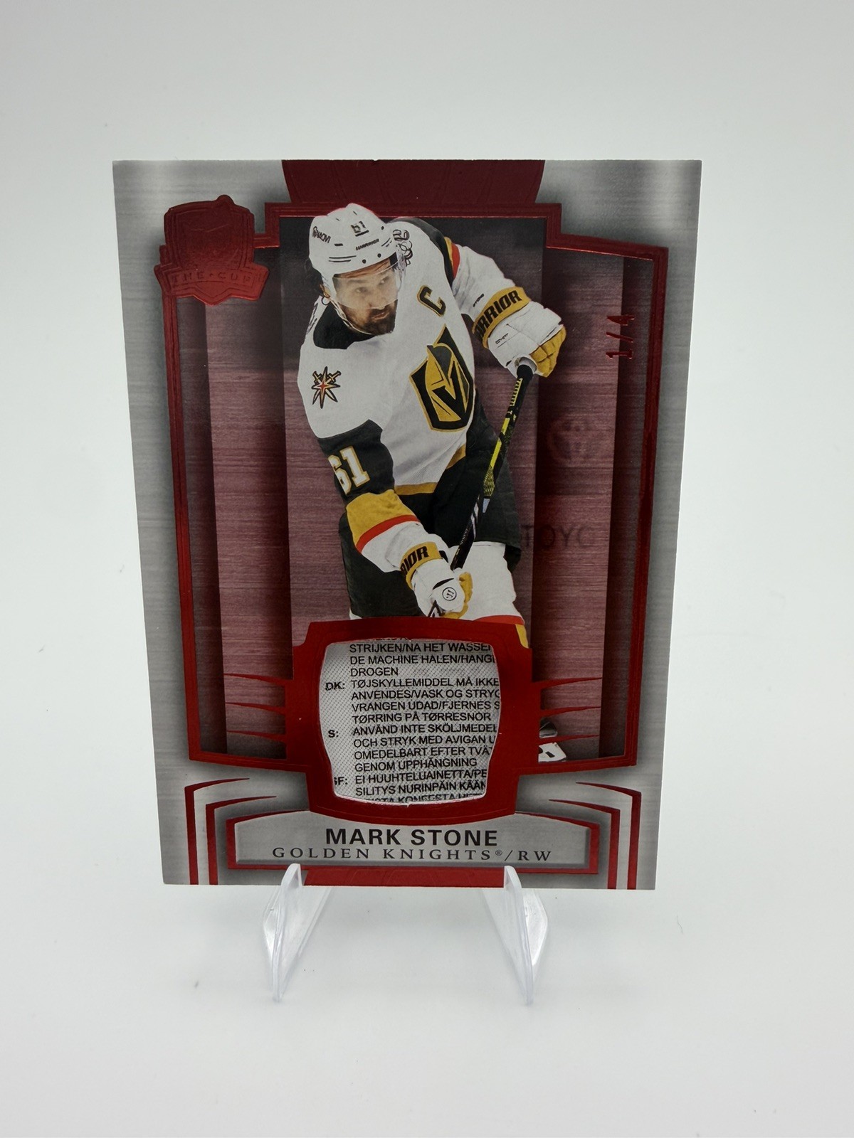 24-25 Upper Deck The Cup #24 MARK STONE /5 Laundry Tag Vegas Golden Knights