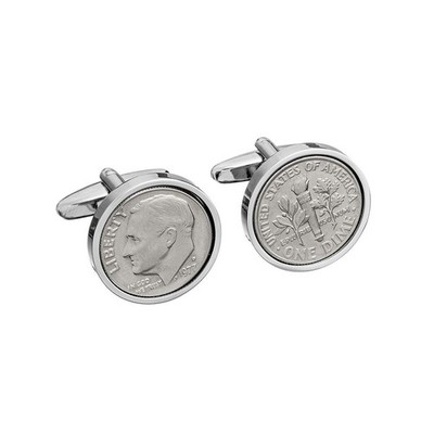 Cufflinks Rhodium Plated 1977 Birthday for Men 1977 US Coin Cufflinks