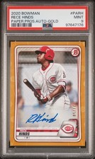 Rece Hinds 2020 Bowman Prospect Gold Auto /50 PSA 9
