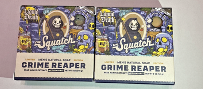 #ad #ad 2 PACK Dr. Squatch Grime Reaper Limited Edition Soap Liquid Death $19.99