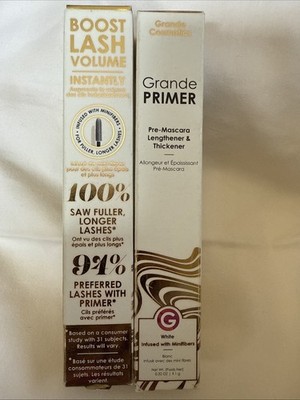 2-Grande Cosmetics Grande Primer Pre-Mascara Lengthener Thickener White 0.32 Oz