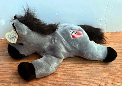TY Beanie Buddy Lefty Donkey Plush Doll Stuffed Animal Vintage NWT